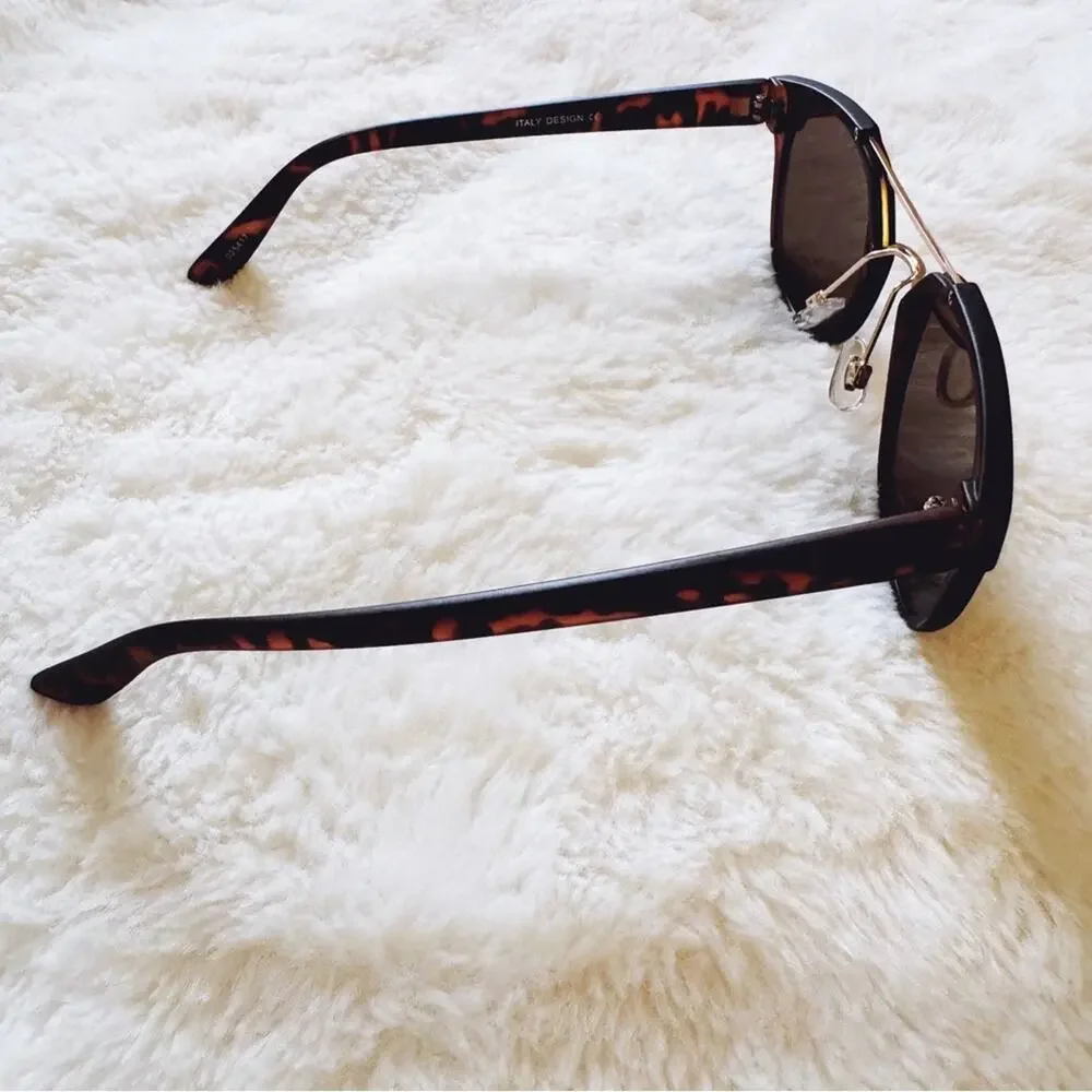 Ansel Tortoise Brown Bold Round Sunglasses